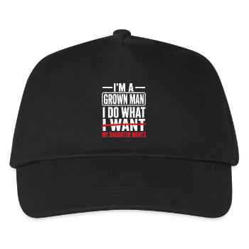 Lustiger Vater, ich bin ein erwachsener Mann, den meine Tochter will. - Kinder Basecap - Schwarz - Vorne
