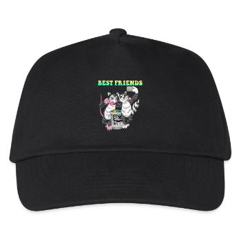 Best Friends Opossum And Raccoon Funny Trash Pals - Kids’ Baseball Cap - black - Front