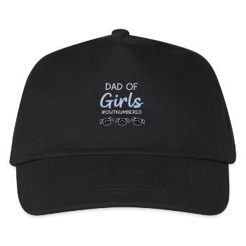 Dad of Girls Outnumbered Papa Shirt - Kids’ Baseball Cap - black - Front