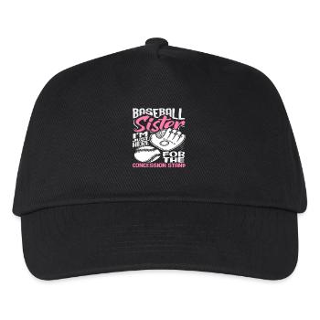 Baseball Schwester Nur hier für den Imbiss - Kinder Basecap - Schwarz - Vorne