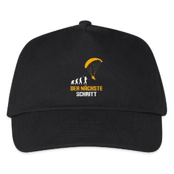 Paraglider Geschenk DER NÄCHSTE SCHRITT - Kinder Basecap - Schwarz - Vorne