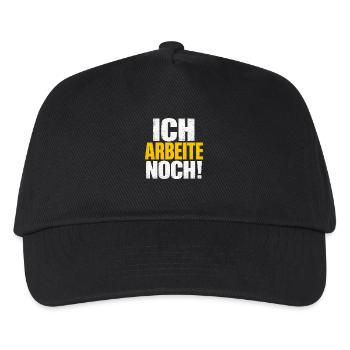 Ich arbeite noch! Distressed Typo - Kinder Basecap - Schwarz - Vorne