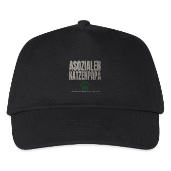 Asozialer Katzenpapa Pfote - Kinder Basecap - Schwarz - Vorne