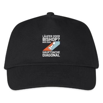 Läufer oder Bishop? Diagonal-Humor - Kinder Basecap - Schwarz - Vorne