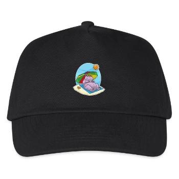 Nilpferd Strand Sonnenschirm Sommer - Kinder Basecap - Schwarz - Vorne