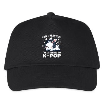 Ich kann dich nicht hören, ich höre K-Pop-Fanmusik - Kinder Basecap - Schwarz - Vorne