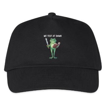 Dawn Quest Frog Sword and Scroll - Kids’ Baseball Cap - black - Front