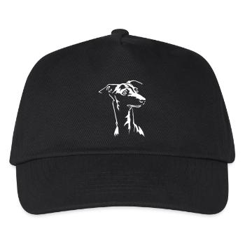 Italienisches Windspiel Kopf "Black Edition" - Kinder Basecap - Schwarz - Vorne