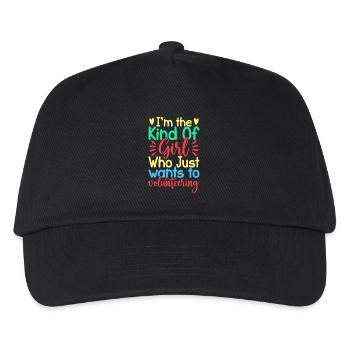 Volunteer Appreciation Girl Just Wants Volunteer - Kids’ Baseball Cap - black - Front