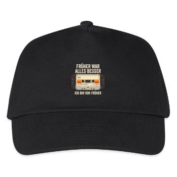 Früher War Alles Besser Ich Bin Von Früher Retro - Kinder Basecap - Schwarz - Vorne