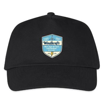 Windkraft Spruchschild Humor - Kinder Basecap - Schwarz - Vorne