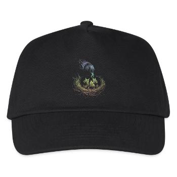 Amsel  - Kinder Basecap - Schwarz - Vorne