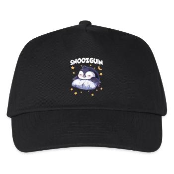 Penguin Snoozguin Pajama Late Riser Morning Grouch - Kids’ Baseball Cap - black - Front
