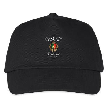 Cascais Portugal Wappen Krone – Reise Souvenir - Kinder Basecap - Schwarz - Vorne
