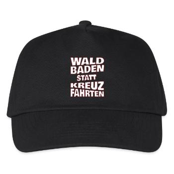 Waldbaden statt Kreuzfahrten - weiss - Kinder Basecap - Schwarz - Vorne