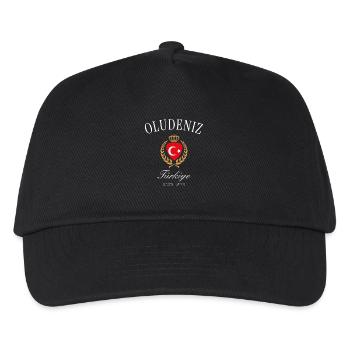 Ölüdeniz Türkei Wappen Krone – Reise Souvenir - Kinder Basecap - Schwarz - Vorne
