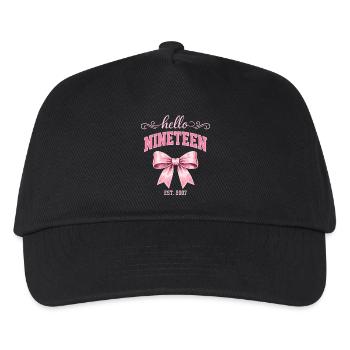 Hello Nineteen 19 Year Old Is 2007 Birthday Knot - Kids’ Baseball Cap - black - Front