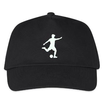 Kicker-Silhouette im Sprung - Kinder Basecap - Schwarz - Vorne