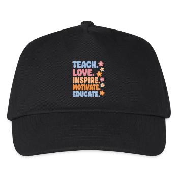Enseignant Enseigne Aime Inspire Chemise - Casquette de baseball Enfant - noir - Devant