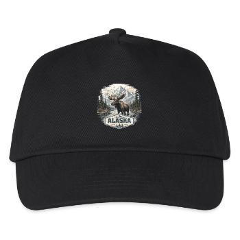 Alaska-Elch-Elche und Hirsche lieben Alaska - Kinder Basecap - Schwarz - Vorne