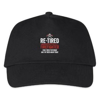 Re-Tired Sarcastic Firefighter Retired - Kids’ Baseball Cap - black - Front