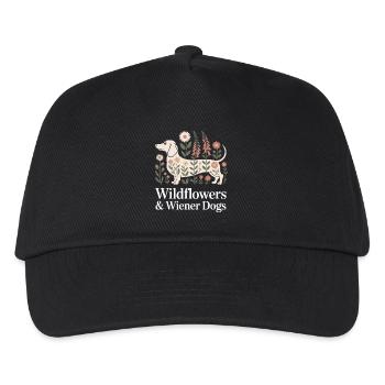 Dachshund flowers - Kids’ Baseball Cap - black - Front