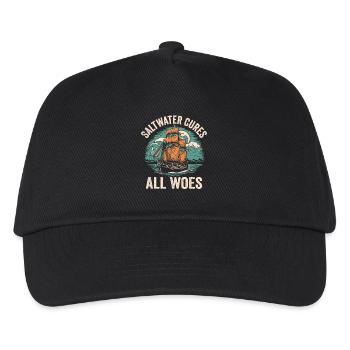 Saltwater Cures All Woes Captain Sail Sailor - Kids’ Baseball Cap - black - Front