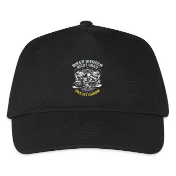 Biker werden nicht grau das ist Chrom Motorrad - Kinder Basecap - Schwarz - Vorne