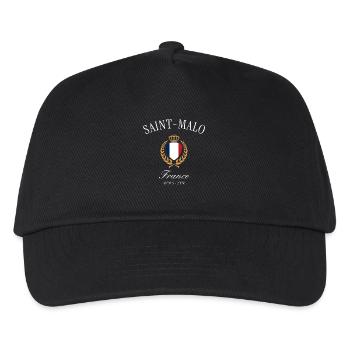 Saint-Malo Frankreich Wappen Krone Reise Souvenir - Kinder Basecap - Schwarz - Vorne