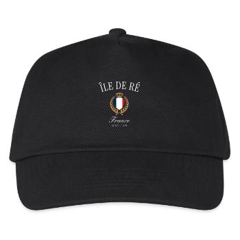 Île de Ré Frankreich Wappen Krone – Reise Souvenir - Kinder Basecap - Schwarz - Vorne