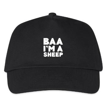 Fett BAA Ich bin ein Schaf - Kinder Basecap - Schwarz - Vorne