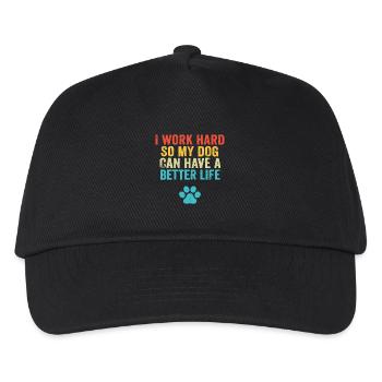 Hundeliebhaber Hustle Tee - Kinder Basecap - Schwarz - Vorne