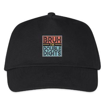 Bruh Ich Bin Doppelte Ziffern - Kinder Basecap - Schwarz - Vorne