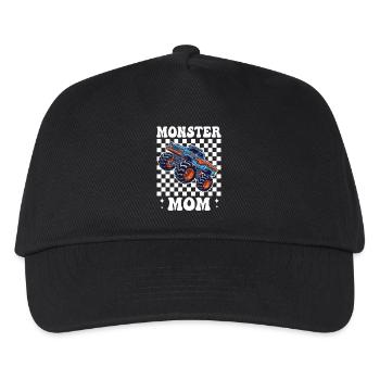 Monster Truck Mama im Checkered Stil - Kinder Basecap - Schwarz - Vorne