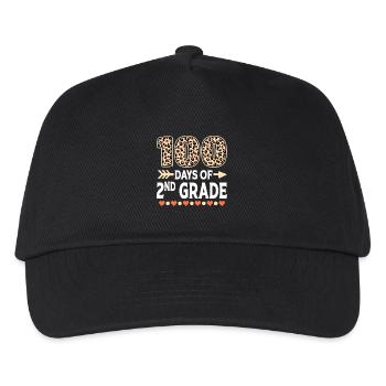 100 Tage der 2. Klasse Leopard - Kinder Basecap - Schwarz - Vorne