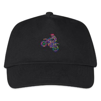 Motocross Dirt Bike Space Kids Dirt Bike - Kids’ Baseball Cap - black - Front