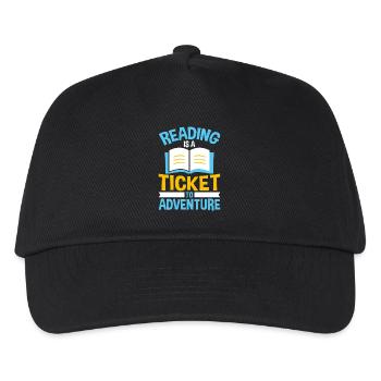 Lesen ist Ticket zu Abenteuern - Kinder Basecap - Schwarz - Vorne
