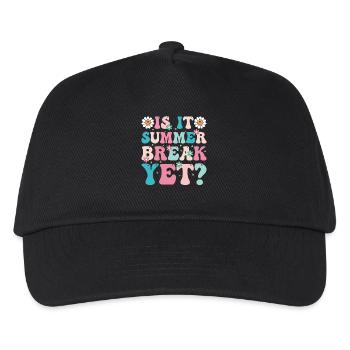 Summer Break Retro Floral Lettering - Kids’ Baseball Cap - black - Front