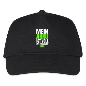 Mein Akku Ist Voll Mit Problemen - Kinder Basecap - Schwarz - Vorne
