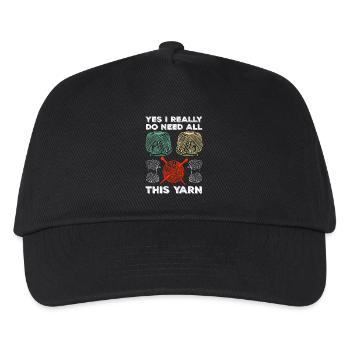 Ja, ich brauch all das Garn - Kinder Basecap - Schwarz - Vorne