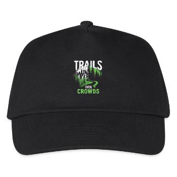 Trails Over Crowds Slow Hiking - Kids’ Baseball Cap - black - Front