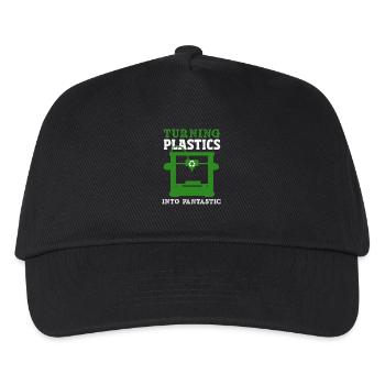 Plastik In Fantastisch Verwandeln 3D Drucker - Kinder Basecap - Schwarz - Vorne