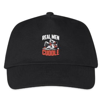 Real Men Cuddle Brazilian Jiu Jitsu MMA Judo BJJ - Kinder Basecap - Schwarz - Vorne