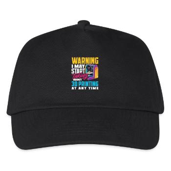 Warning Could Talk About 3D Printing Printer - Kids’ Baseball Cap - black - Front