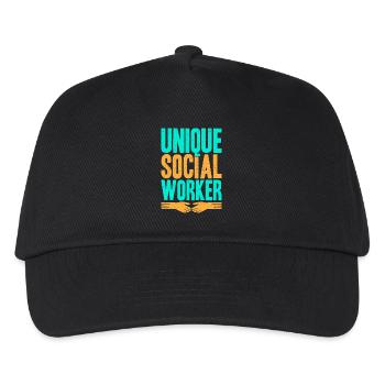 Social Worker Quote Unique Social Work - Kinder Basecap - Schwarz - Vorne