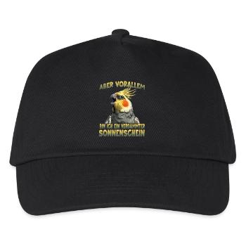 Nymphensittich australischer Sittich Cockatiel  - Kinder Basecap - Schwarz - Vorne