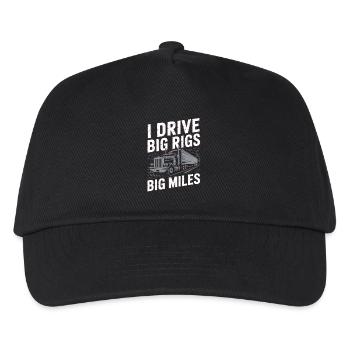 Trucker Fahrer Diesel Lastwagen Berufskraftfahrer - Kinder Basecap - Schwarz - Vorne