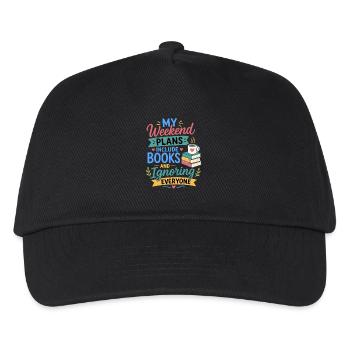 Lesen Bücher Roman Fan Leseratte Design - Kinder Basecap - Schwarz - Vorne