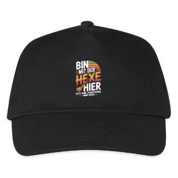  Bin Mit Der Hexe Hier Bitte Keine Zaubertränke - Kinder Basecap - Schwarz - Vorne