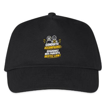 Conduite Accompagnée – Humour Débutant - Casquette de baseball Enfant - noir - Devant